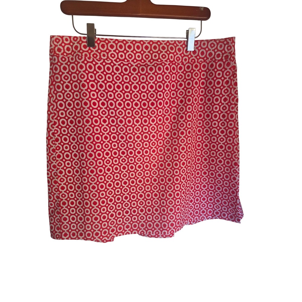 RipSkirt Hawaii Red White Abstract Geometric Wrap Skirt Large Mini‎ Light Weight